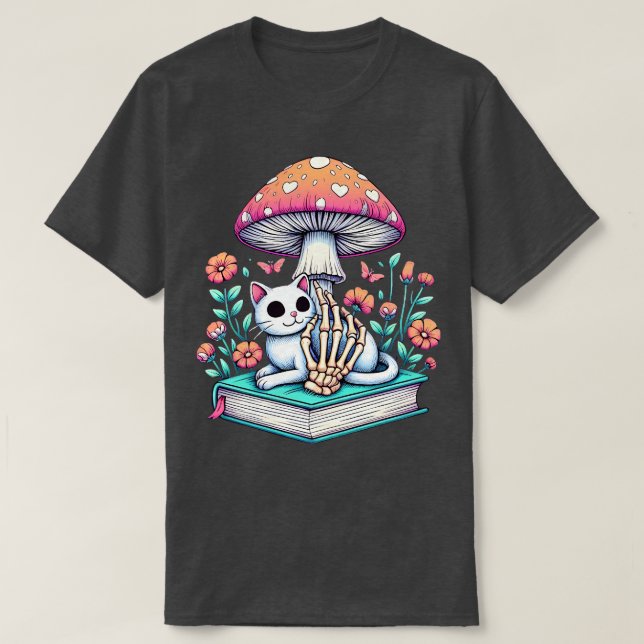 Feline Lover Skeleton Hand Halloween Pet Women Gir T-Shirt (Design vorne)