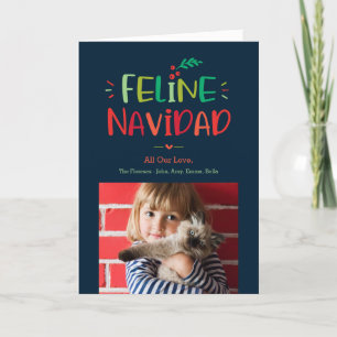 Feline Navidad Faltschachtel Weihnachtskarte für H Feiertagskarte