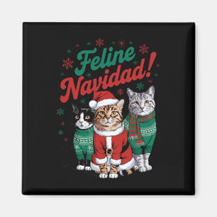 Feline Navidad Funny Cat Weihnachtsfeiertag Weihna Magnet
