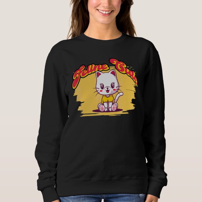 Feline Niedlich Cat Pub 1 Sweatshirt (Vorderseite)