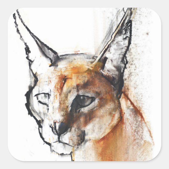 Feline Quadratischer Aufkleber (Vorderseite)