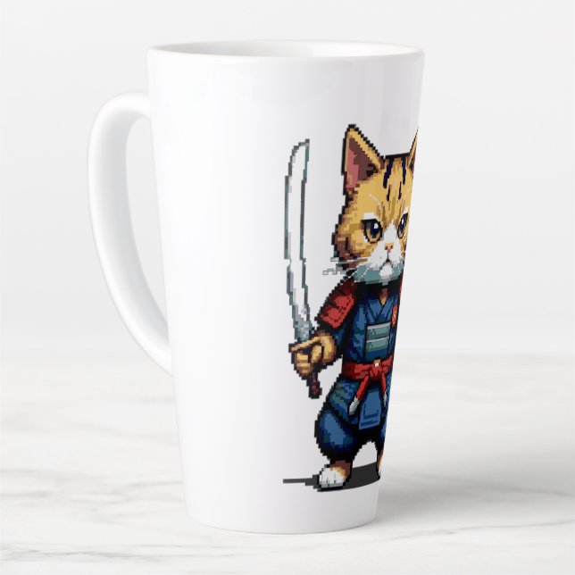 Feline Samurai Warrior Milchtasse (Linke Ecke)