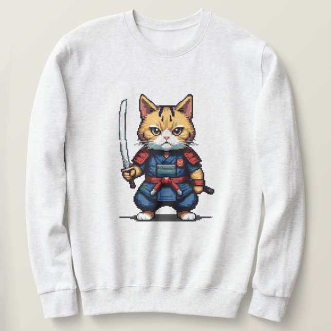 Feline Samurai Warrior Sweatshirt (Design vorne)