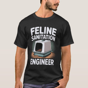Feline Sanitäringenieur Katzenklo Lustige Katze T-Shirt
