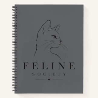 Feline Society Minimalist Katze Ästhetik Spiral Ni Notizbuch