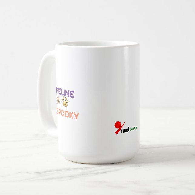 Feline Spooky - Funny Halloween Kaffeetasse (Vorderseite Links)