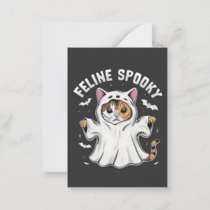 Feline Spooky Funny Spooky Halloween Cat Ghost Mitteilungskarte