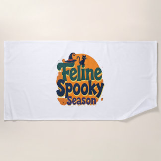 Feline Spooky Season Strandtuch