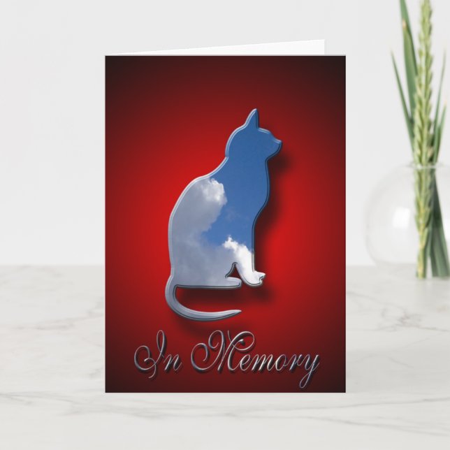 Feline Sympathy Card | Zur Erinnerung an die Katze Karte (Vorderseite)