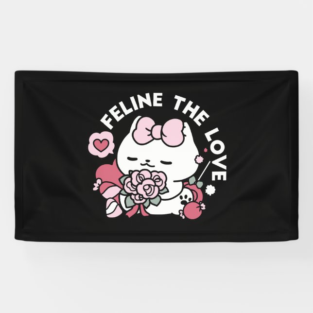 Feline the Liebe - Niedliches Katzen-Design von Va Banner (Horizontal)