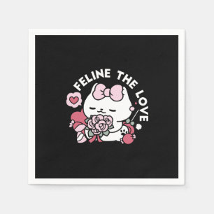 Feline the Liebe - Niedliches Katzen-Design von Va Serviette
