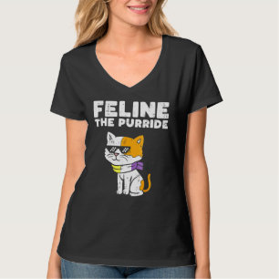 Feline The Purride Cat Lgbtq nicht binäre Flagge G T-Shirt