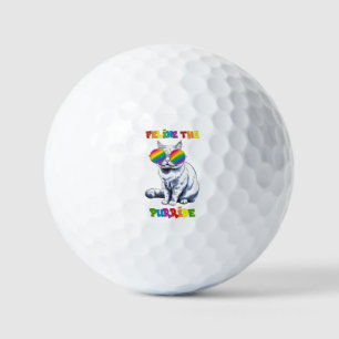 Feline The Purride - Cooler Stolz Katze LGBTQ Golfball