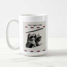 Felines gegen Felonen. Weiß Kaffeetasse