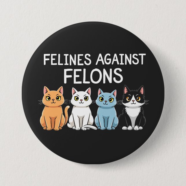 Felines gegen Felsen Trump Harris Election Cat Button (Vorderseite)