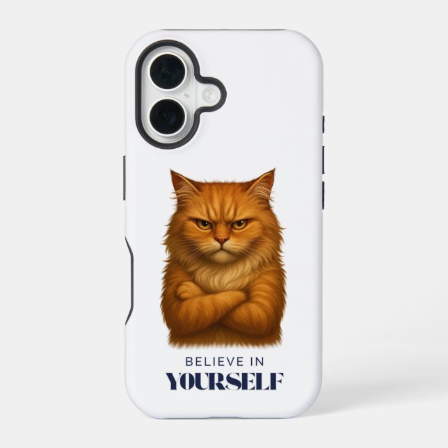 Felines Vertrauen iPhone 16 Hülle (Rückseite)