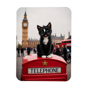 Felini auf dem Red Phone Booth: Ein Londoner Abent Magnet
