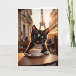 Felini Cat in Paris | Latte Heart & Eiffel Tower Einladung