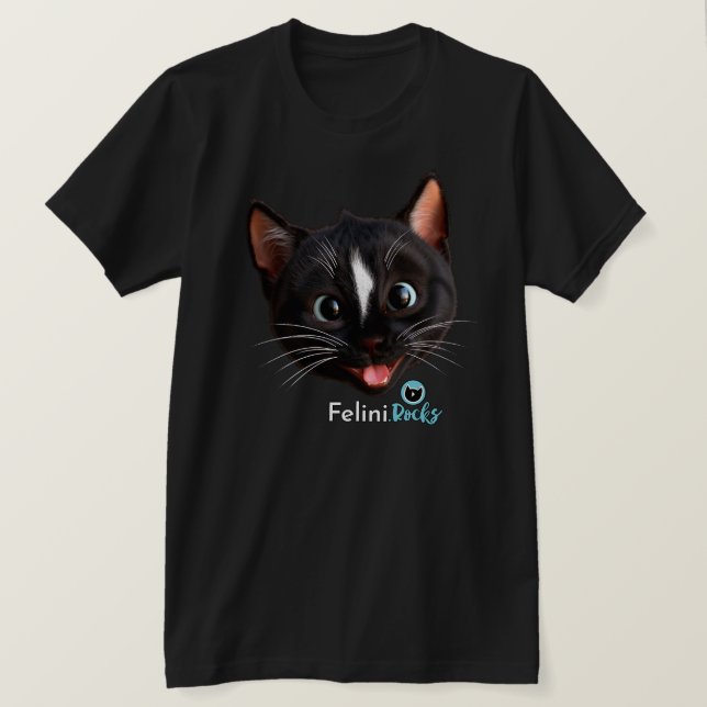 Felinis fröhlicher Cat Smile T - Shirt (Design vorne)