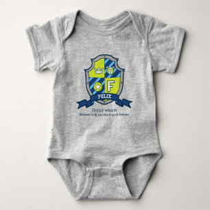 Felix boys F name & meint Ritterschild Baby Strampler