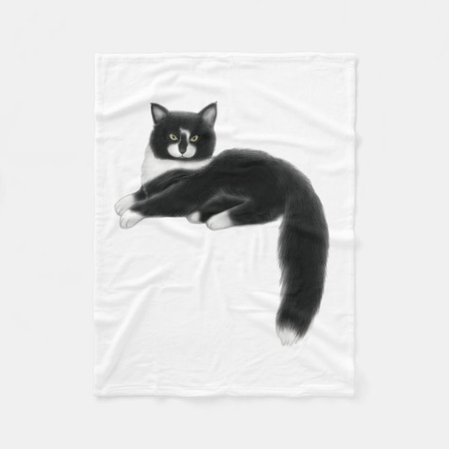 Felix die Tuxedo-Katzen-Fleece-Decke Fleecedecke (Vorderseite)