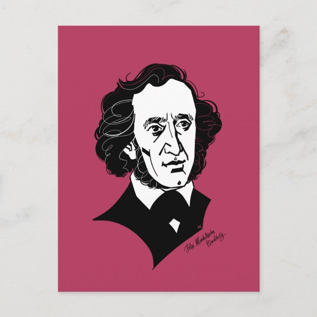 Felix Mendelssohn Bartholdy Postkarte (Vorderseite)