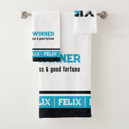 Felix-Name bedeutet sports monowhite Badhandtuch Set