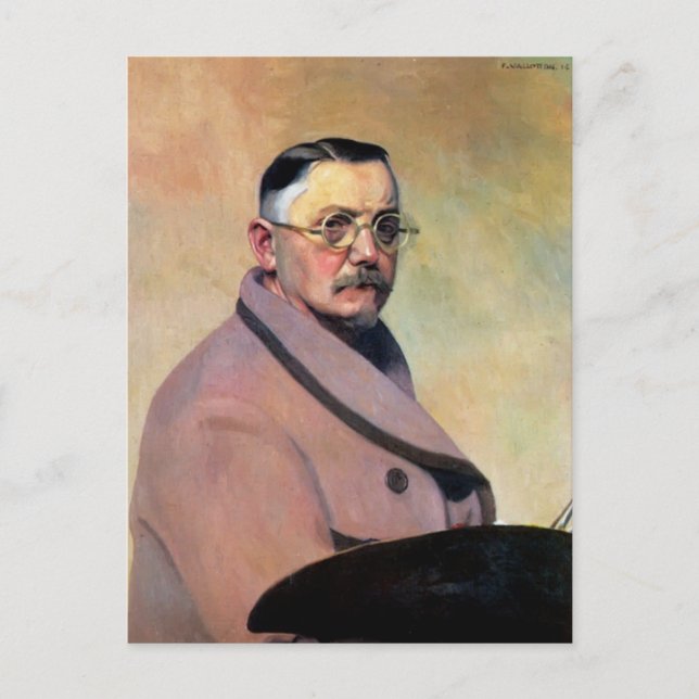 Felix Vallotton - Selbstportrait mit Ankleiderobe Postkarte (Vorderseite)