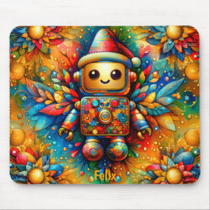 FELIX ~ Zany ROBOT Weihnachten Mousepad