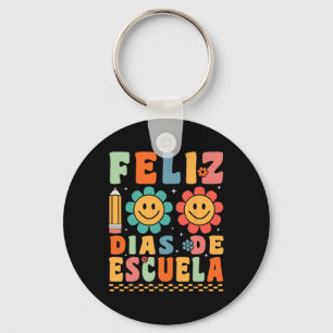 Feliz 100 Dias De Escuela Groovy 100 Tage Spanisch Schlüsselanhänger