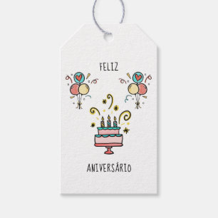 Feliz Aniversário   Happy Birthday Geschenkanhänger