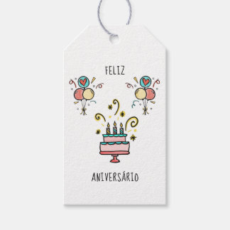 Feliz Aniversário | Happy Birthday Geschenkanhänger