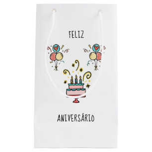 Feliz Aniversário   Happy Birthday Kleine Geschenktüte