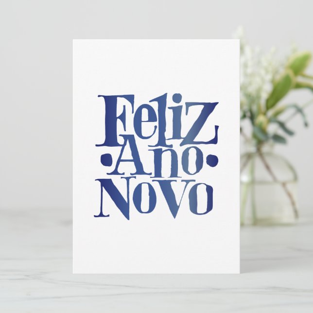 Feliz Ano Novo Einladung (Stehend Vorderseite)