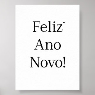 Feliz Ano Novo - minimalistic typography poster