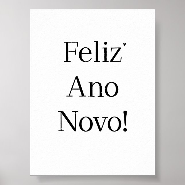 Feliz Ano Novo - minimalistic typography poster (Vorne)