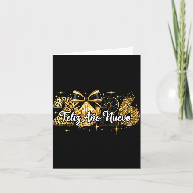 Feliz Año Nuevo 2026 Disco Ball Happy New Year  Karte (Vorderseite)