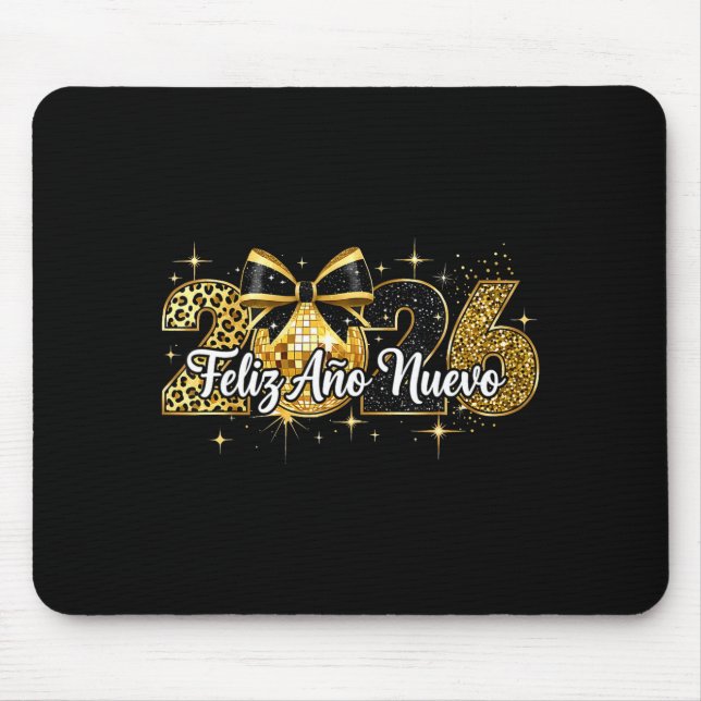 Feliz Año Nuevo 2026 Disco Ball Happy New Year  Mousepad (Vorne)