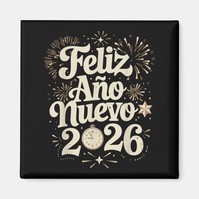 Feliz Año Nuevo 2026 Happy New Year Spanish Mexica Magnet (Vorne)