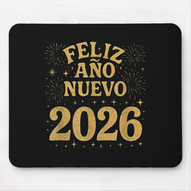 Feliz Año Nuevo 2026 Spanish Fireworks New Year Fi Mousepad (Vorne)