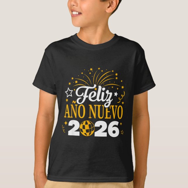 Feliz Año Nuevo 2026 Spanish New Years Eve Party  T-Shirt (Vorderseite)