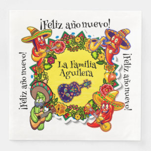 Feliz Ano Nuevo - Frohes Neues Jahr in Spanien Serviette