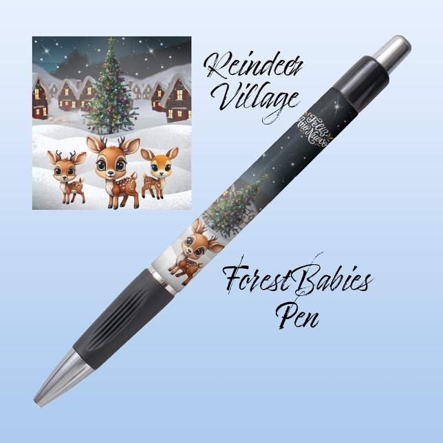 Feliz Ano Nuevo, (Happy New Year Spanish) 🦌 🎄 🥂 Kugelschreiber (Feliz Ano Nuevo, Star Lit Village, Spanish Happy New Year , Holiday Celebration Gift Pen 🦌🎄🥂🎉 )