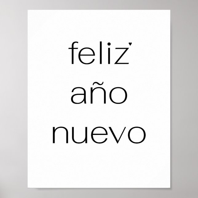 Feliz Año Nuevo - minimalistic typography poster (Vorne)