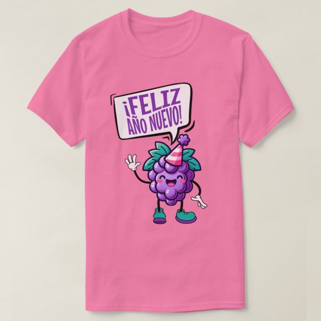 Feliz Año Nuevo Uvas Spanisches Glück Neues Jahr R T-Shirt (Design vorne)