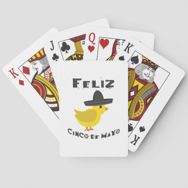 Feliz Cinco De Mayo Chick Spielkarten (Rückseite)