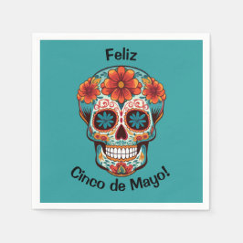 Feliz Cinco de Mayo! Zuckerschädel Serviette