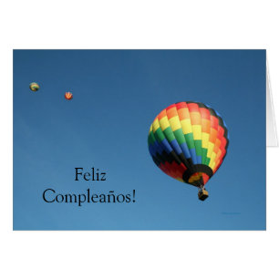 Feliz Compleaños! Heißluftballonkarte