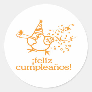 ¡ felíz cumpleaños! = alles Gute zum Geburtstag Runder Aufkleber