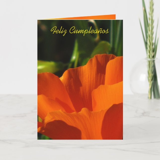 Feliz Cumpleaños - Amapola De Kalifornien Karte (Vorderseite)